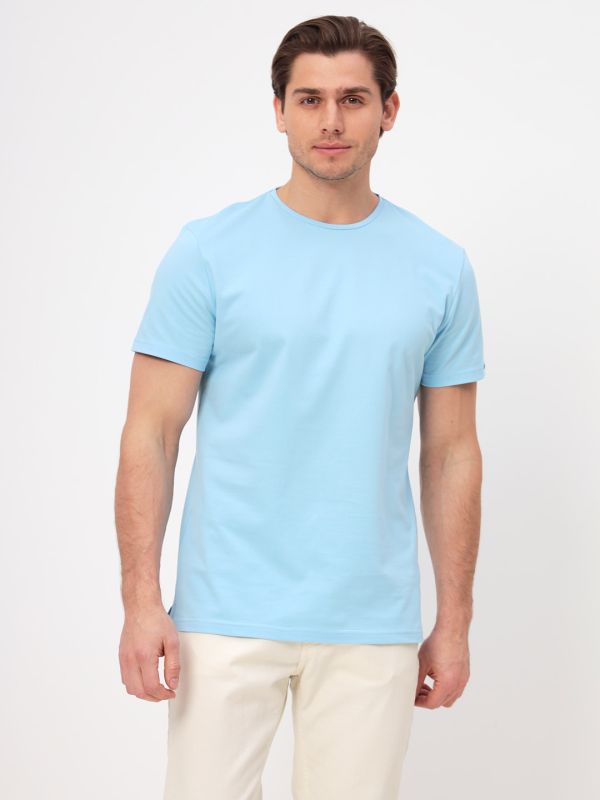 Men's short sleeve T-shirt GREG G145-PO4T-SA201 (blue)
