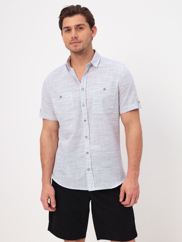 Men's short sleeve shirt GREG 310/201/FLAM/ZS/KP