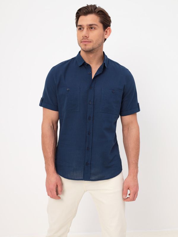 Men's short sleeve shirt GREG 230/201/FLAM/ZS/KP