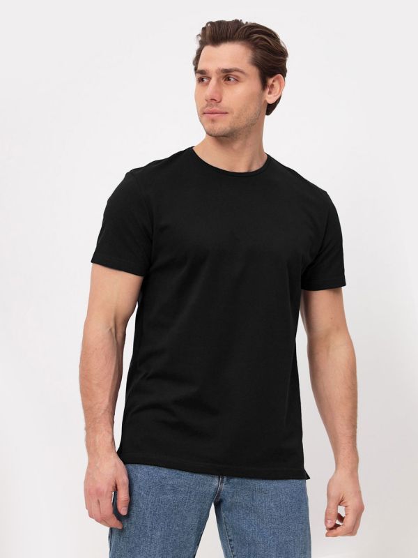 Men's short sleeve T-shirt GREG G145-PO4T-SA5111 (black)