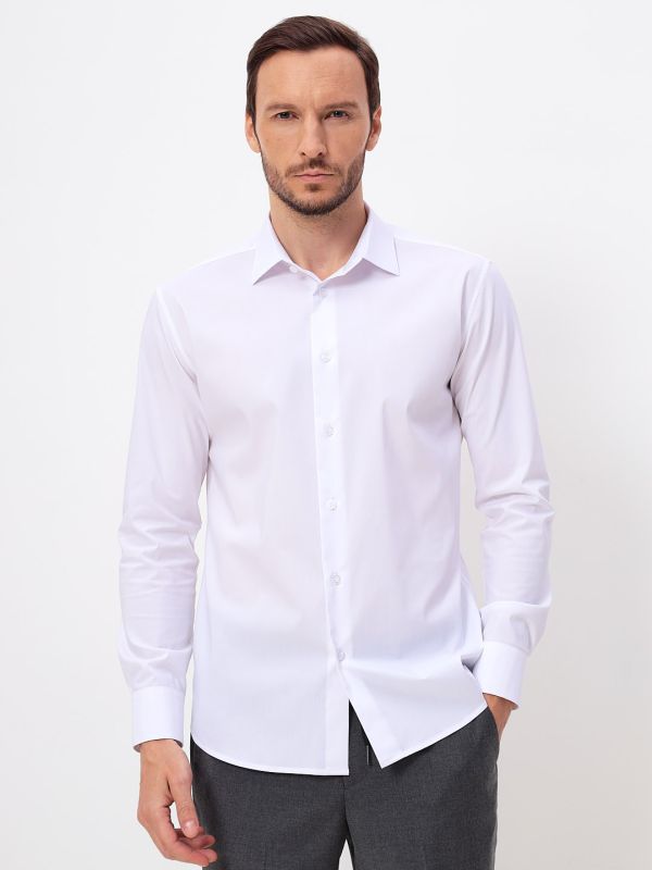 Men's long sleeve shirt CASINO c100/156/WH/SZV STRETCH